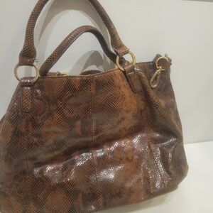 G.I.L.I. Brown Snakeskin Shoulder Bag